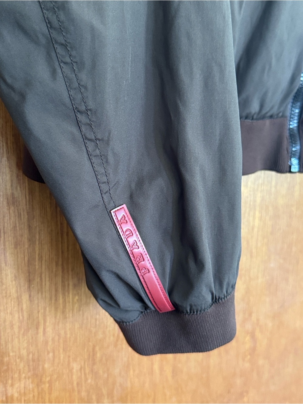 Prada Brown Nylon Y2K Zip Up Bomber Jacket Vintage Unisex - Picture 4 of 8